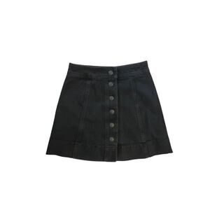 Women 00 Madewell Metropolis Snap Jean Mini Skirt Rawley Black Denim H2310